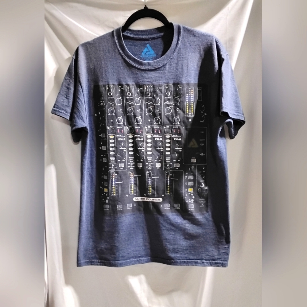 Audio Council Pro Audio Recording DJ Mixer Mixing Board Graphic Men's M T-Shirt
